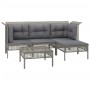 5-teiliges Gartenmöbel-Set und graue synthetische Rattankissen von vidaXL, Gartensets - Ref: Foro24-3187502, Preis: 334,11 €,...