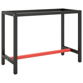 Estructura banco de trabajo metal negro y rojo mate 110x50x79cm