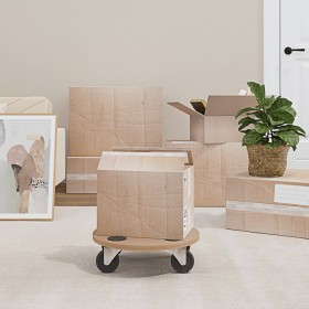 Stands with wheels 2 pcs round engineered wood by vidaXL, Loading platforms and pallets - Ref: Foro24-154887, Price: 42,36 €,...