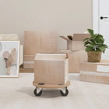 Stands with wheels 2 pcs round engineered wood by vidaXL, Loading platforms and pallets - Ref: Foro24-154887, Price: 41,53 €,...