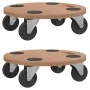 Stands with wheels 2 pcs round engineered wood by vidaXL, Loading platforms and pallets - Ref: Foro24-154887, Price: 41,53 €,...