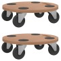 Ständer mit Rädern, 2 Stück, rundes Holzwerkstoff von vidaXL, Ladeplattformen und Paletten - Ref: Foro24-154887, Preis: 42,36...