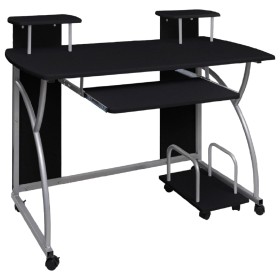 Black plywood computer desk 110x52x88.5 cm by vidaXL, Desks - Ref: Foro24-20582, Price: 109,60 €, Discount: %