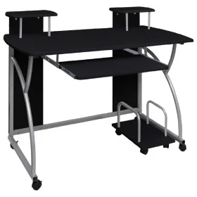 Black plywood computer desk 110x52x88.5 cm by vidaXL, Desks - Ref: Foro24-20582, Price: 100,83 €, Discount: %