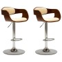 Küchenhocker, 2 Stück, gebogenes Holz, cremefarbenes Kunstleder von vidaXL, Küchenhocker - Ref: Foro24-3052712, Preis: 296,20...