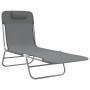 Tumbonas plegables 2 uds acero y textilene gris de vidaXL, Tumbonas - Ref: Foro24-360183, Precio: 88,46 €, Descuento: %