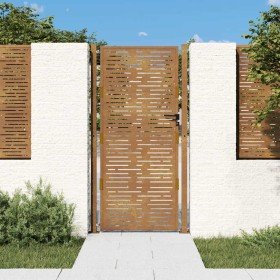 Puerta de jardín acero corten diseño cuadrado 105x180 cm Puerta de jardín acero corten diseño cuadrado 105x180 cm