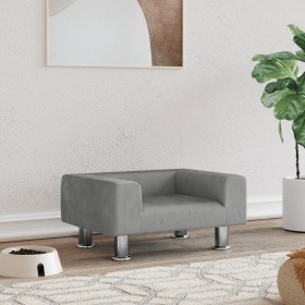 Cama para perros de terciopelo gris claro 50x40x26,5 cm de vidaXL, Camas para perros - Ref: Foro24-171926, Precio: 57,46 €, D...