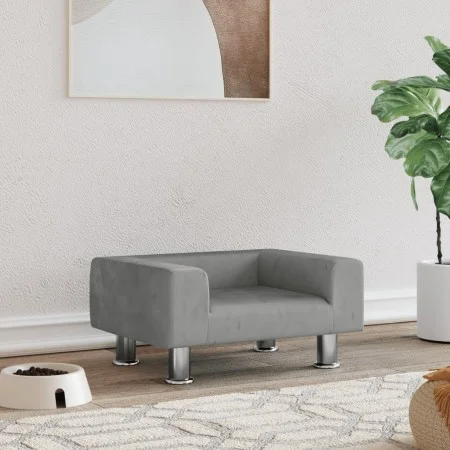 Cama para perros de terciopelo gris claro 50x40x26,5 cm de vidaXL, Camas para perros - Ref: Foro24-171926, Precio: 49,34 €, D...