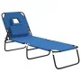 Tumbona plegable tela Oxford acero recubrimiento en polvo azul de vidaXL, Tumbonas - Ref: Foro24-360175, Precio: 69,05 €, Des...
