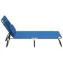 Tumbona plegable tela Oxford acero recubrimiento en polvo azul de vidaXL, Tumbonas - Ref: Foro24-360175, Precio: 69,05 €, Des...