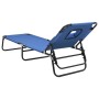 Tumbona plegable tela Oxford acero recubrimiento en polvo azul de vidaXL, Tumbonas - Ref: Foro24-360175, Precio: 73,91 €, Des...