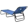 Tumbona plegable tela Oxford acero recubrimiento en polvo azul de vidaXL, Tumbonas - Ref: Foro24-360175, Precio: 69,05 €, Des...