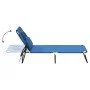 Tumbona plegable tela Oxford acero recubrimiento en polvo azul de vidaXL, Tumbonas - Ref: Foro24-360175, Precio: 69,05 €, Des...