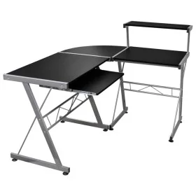 Eckschreibtisch aus schwarzem Sperrholz 132x112x99cm von vidaXL, Schreibtische - Ref: Foro24-20585, Preis: 90,31 €, Rabatt: %