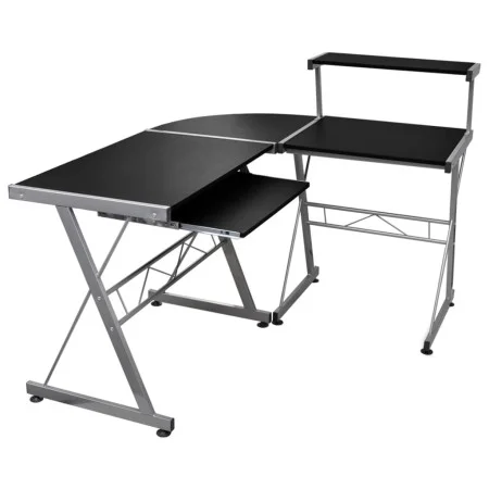 Corner desk made of black plywood 132x112x99cm by vidaXL, Desks - Ref: Foro24-20585, Price: 90,31 €, Discount: %