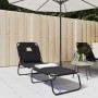 Tumbona plegable acero recubrimiento en polvo tela Oxford negro de vidaXL, Tumbonas - Ref: Foro24-360176, Precio: 73,18 €, De...
