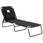 Klappbare Sonnenliege Stahl Pulverbeschichtung Oxford Stoff schwarz von vidaXL, Liegen - Ref: Foro24-360176, Preis: 73,27 €, ...
