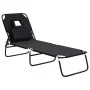 Tumbona plegable acero recubrimiento en polvo tela Oxford negro de vidaXL, Tumbonas - Ref: Foro24-360176, Precio: 71,86 €, De...