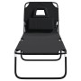 Klappbare Sonnenliege Stahl Pulverbeschichtung Oxford Stoff schwarz von vidaXL, Liegen - Ref: Foro24-360176, Preis: 73,27 €, ...