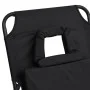 Tumbona plegable acero recubrimiento en polvo tela Oxford negro de vidaXL, Tumbonas - Ref: Foro24-360176, Precio: 71,86 €, De...