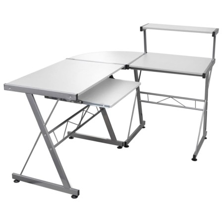 Corner desk made of white plywood 132x112x99 cm by vidaXL, Desks - Ref: Foro24-20587, Price: 89,56 €, Discount: %