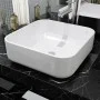 Quadratisches weißes Keramikwaschbecken 39x39x13,5 cm von vidaXL, Sinkt - Ref: Foro24-142338, Preis: 78,88 €, Rabatt: %