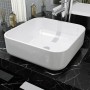 Quadratisches weißes Keramikwaschbecken 39x39x13,5 cm von vidaXL, Sinkt - Ref: Foro24-142338, Preis: 80,68 €, Rabatt: %
