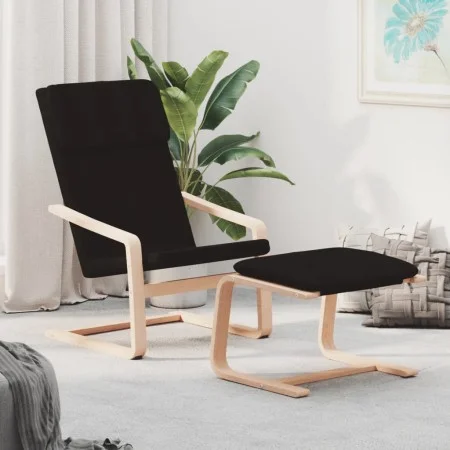 Relaxation armchair with black fabric stool by vidaXL, Armchairs - Ref: Foro24-3154416, Price: 148,50 €, Discount: %