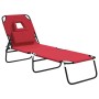 Tumbona plegable acero recubrimiento en polvo tela Oxford rojo de vidaXL, Tumbonas - Ref: Foro24-360177, Precio: 67,63 €, Des...
