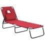 Tumbona plegable acero recubrimiento en polvo tela Oxford rojo de vidaXL, Tumbonas - Ref: Foro24-360177, Precio: 54,46 €, Des...