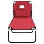 Tumbona plegable acero recubrimiento en polvo tela Oxford rojo de vidaXL, Tumbonas - Ref: Foro24-360177, Precio: 67,63 €, Des...