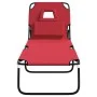 Tumbona plegable acero recubrimiento en polvo tela Oxford rojo de vidaXL, Tumbonas - Ref: Foro24-360177, Precio: 54,46 €, Des...