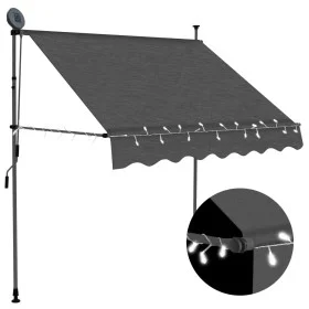 Manual retractable awning with anthracite gray LED 100 cm by vidaXL, Awnings - Ref: Foro24-145862, Price: 92,57 €, Discount: %