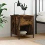 Smoked oak engineered wood bedside table 40x42x50 cm by vidaXL, Nightstands - Ref: Foro24-825937, Price: 41,97 €, Discount: %