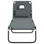 Tumbona plegable acero recubrimiento en polvo tela Oxford gris de vidaXL, Tumbonas - Ref: Foro24-360178, Precio: 73,00 €, Des...