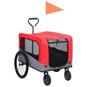 Pet Bike Trailer Stroller 2 in 1 Red Gray by vidaXL, pet strollers - Ref: Foro24-92440, Price: 130,70 €, Discount: %