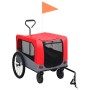 Pet Fahrradanhänger Kinderwagen 2 in 1 Rot Grau von vidaXL, Kinderwagen für Haustiere - Ref: Foro24-92440, Preis: 132,37 €, R...