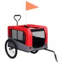 Pet Fahrradanhänger Kinderwagen 2 in 1 Rot Grau von vidaXL, Kinderwagen für Haustiere - Ref: Foro24-92440, Preis: 132,37 €, R...
