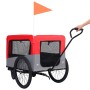 Pet Fahrradanhänger Kinderwagen 2 in 1 Rot Grau von vidaXL, Kinderwagen für Haustiere - Ref: Foro24-92440, Preis: 132,37 €, R...