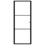 Puerta interior vidrio ESG y aluminio negro 93x201,5 cm de vidaXL, Puertas para el hogar - Ref: Foro24-151200, Precio: 205,06...