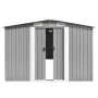 Grauer Gartenschuppen aus Metall, 257 x 392 x 181 cm von vidaXL, Schuppen - Ref: Foro24-143345, Preis: 432,27 €, Rabatt: %