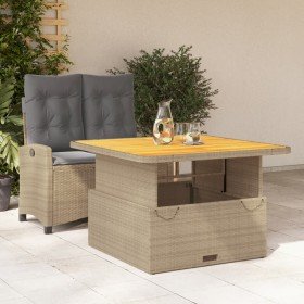 Set comedor de jardín 2 pzas con cojines ratán sintético beige en Conjuntos de jardín | Comprar online en Foro24