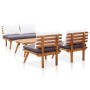 4-teiliges Gartenmöbel-Set mit Kissen aus Akazienholz von vidaXL, Gartensets - Ref: Foro24-46676, Preis: 361,14 €, Rabatt: %