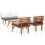 Set de muebles de jardín 4 piezas con cojines madera de acacia de vidaXL, Conjuntos de jardín - Ref: Foro24-46676, Precio: 33...
