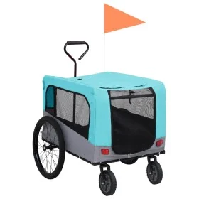 Bicycle trailer for pets stroller 2 in 1 blue gray by vidaXL, pet strollers - Ref: Foro24-92441, Price: 146,10 €, Discount: %