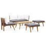Juego de muebles de jardín 6 piezas madera maciza de acacia de vidaXL, Conjuntos de jardín - Ref: Foro24-46677, Precio: 371,0...