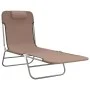 Folding sun loungers 2 pcs steel and brown textilene by vidaXL, Loungers - Ref: Foro24-360184, Price: 86,15 €, Discount: %