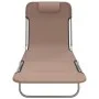 Folding sun loungers 2 pcs steel and brown textilene by vidaXL, Loungers - Ref: Foro24-360184, Price: 86,15 €, Discount: %