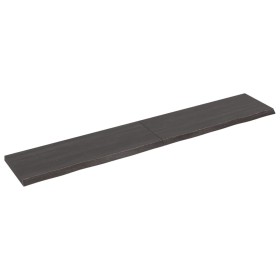 Estante pared madera roble tratada marrón oscuro 220x40x(2-4)cm by vidaXL, Shelves and shelves - Ref: Foro24-363854, Price: 6...